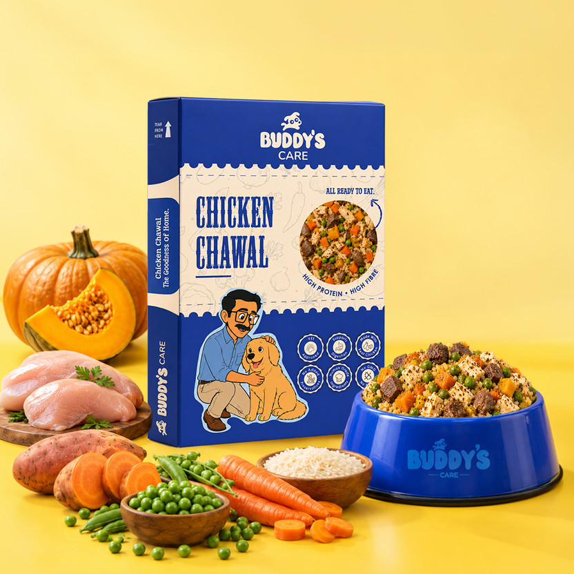 BUDDYS CARE High Protein & High Fibre | Ready to Eat Wet Dog Food | Chicken, Rice 0.1 kg (10x0.01 kg) Dry All Life Stages Dog Food