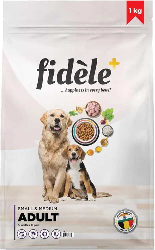FIDELE Small & Medium Chicken, Salmon, Rice 1 kg Dry Adult Dog Food