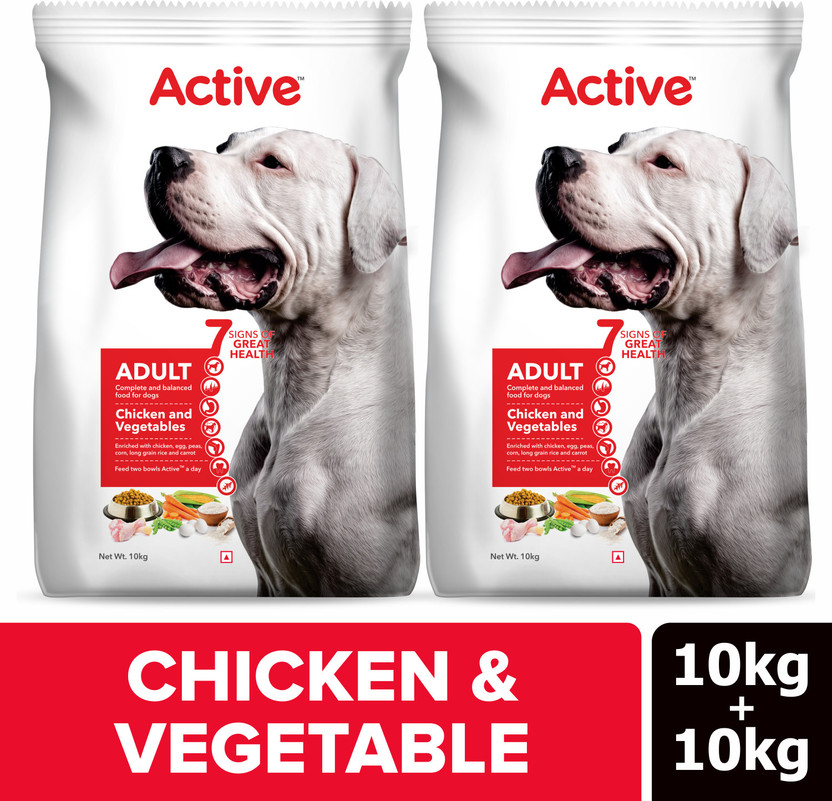 Active Chicken and Vegetable 20 kg (2x10 kg) Dry Adult Dog Food