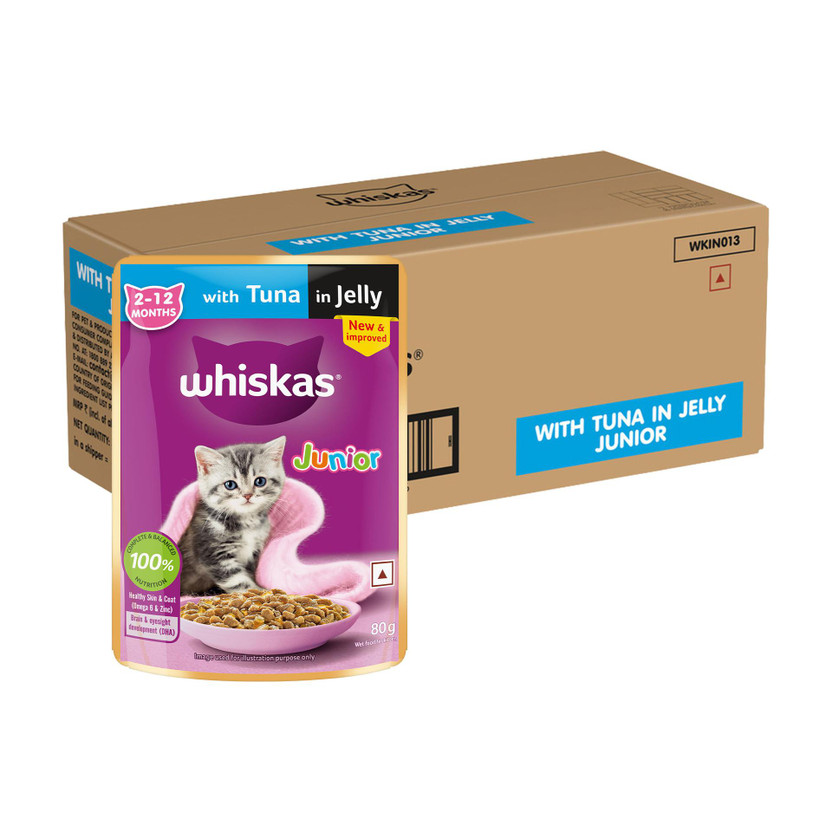 Whiskas (2-12 Months) Tuna 4.48 kg (56x0.08 kg) Wet Young Kitten Food