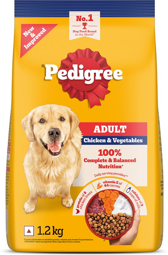 PEDIGREE 100% Nutrition Chicken, Vegetable 1.2 kg Dry Adult Dog Food