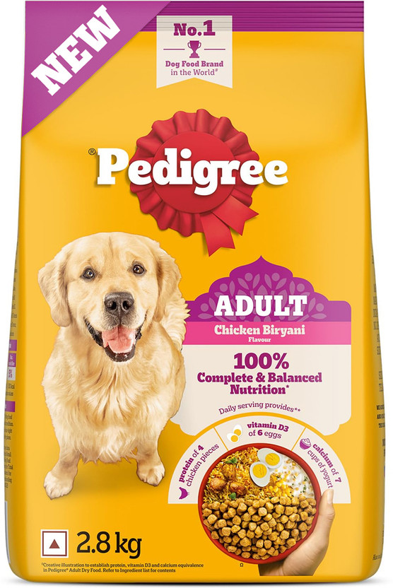 PEDIGREE Adult Chicken Biryani 100% Complete and Balanced Nutrition 2.8 kg Dry Adult Dog Food
