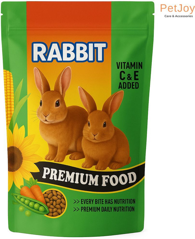 PetJoy Rabbit Food Pellets, High Fibre Diet with Essential Nutritions Food for Rabbit 1 kg Dry Adult, Senior, Young Rabbit Food