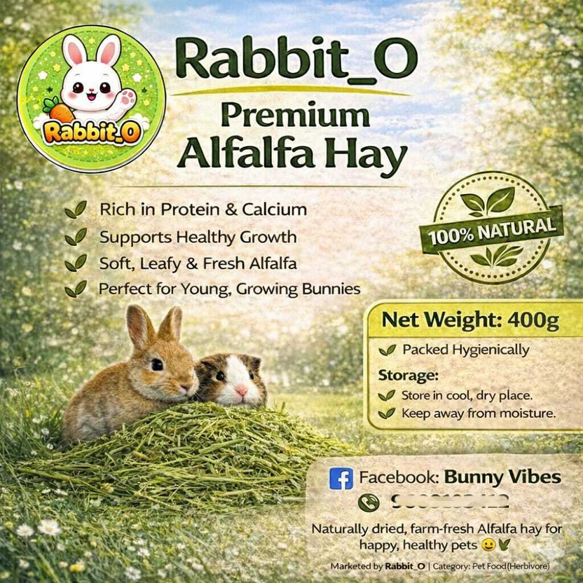 Rabbit_O Alfalfa Hay for Rabbit hay Guinea Pig & Hamster . Dry young Rabbit Food Vegetable 0.4 kg Dry Young Rabbit Food