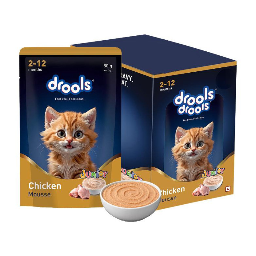 Drools Mousse For Young Cats Kitten Chicken 0.4 kg (5x0.08 kg) Wet Young Cat Food