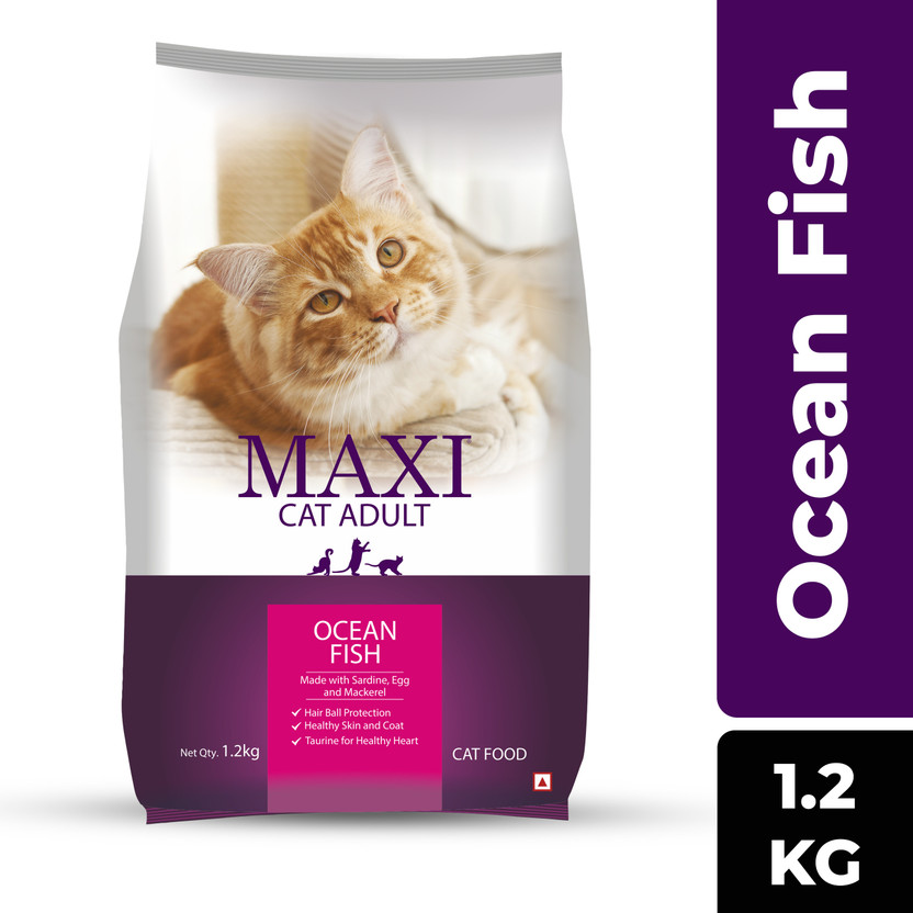 Maxi Ocean Fish Made with Sardine, Egg and Mackerel Fish 1.2 kg Dry Adult Cat Food
