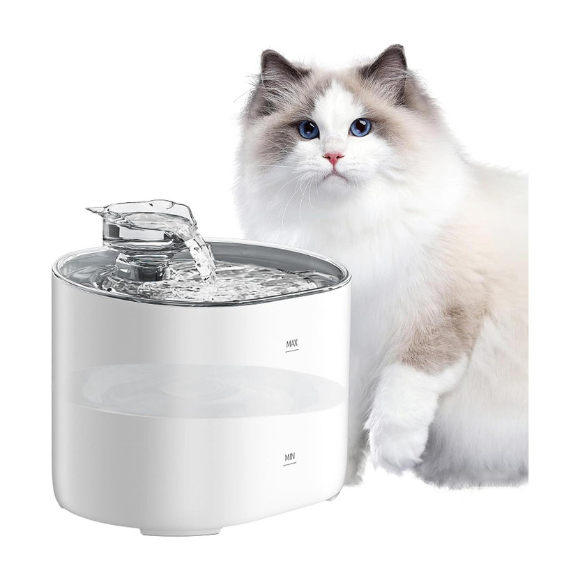 GHANU 2.2L Pet Water Fountain-Cat Water Dispenser with USB-Powered Filter for Cats(Polypropylene)