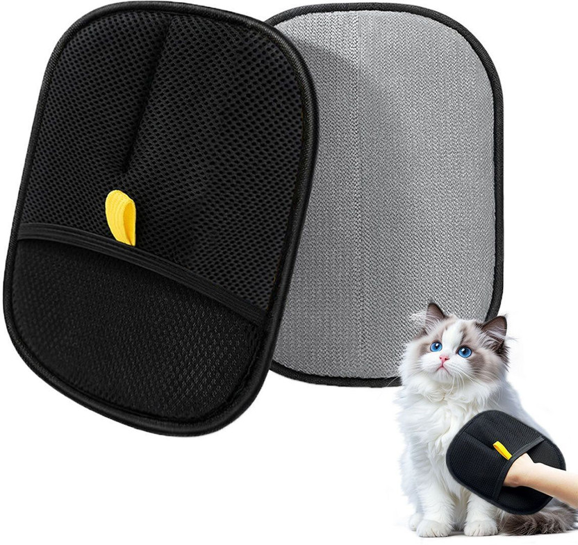 VRTREND Grooming Gloves for Cat(Black, Small)