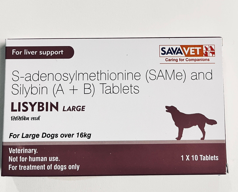 SAVA VET LISYBIN Liver Support for Large Dogs Over 16 kg Pet Health Supplements(10 Pieces)