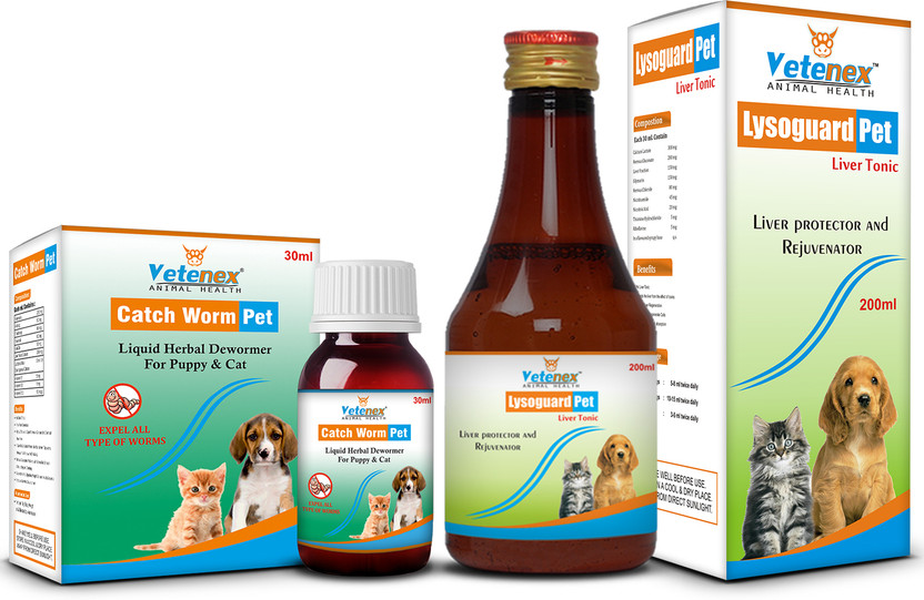 VETENEX Herbal Dewormer & Liver Tonic Supplement, Appetite Booster for Puppy Pet Health Supplements(230 ml)