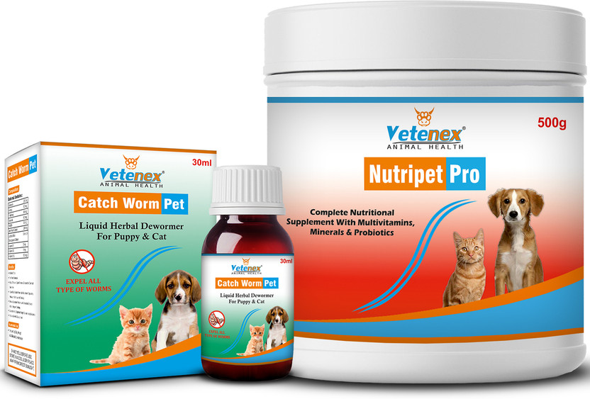 VETENEX Herbal Dewormer & Growth Booster Supplement, Immunity & Weight Gain for Puppy Pet Health Supplements(530 g)