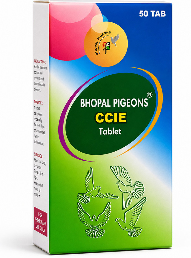 bhopal pigeons CCIE 50 Tablets | Complete Pigeon Care Tablets Internal Parasites, Lice & Mites Pet Health Supplements(50 Pieces)