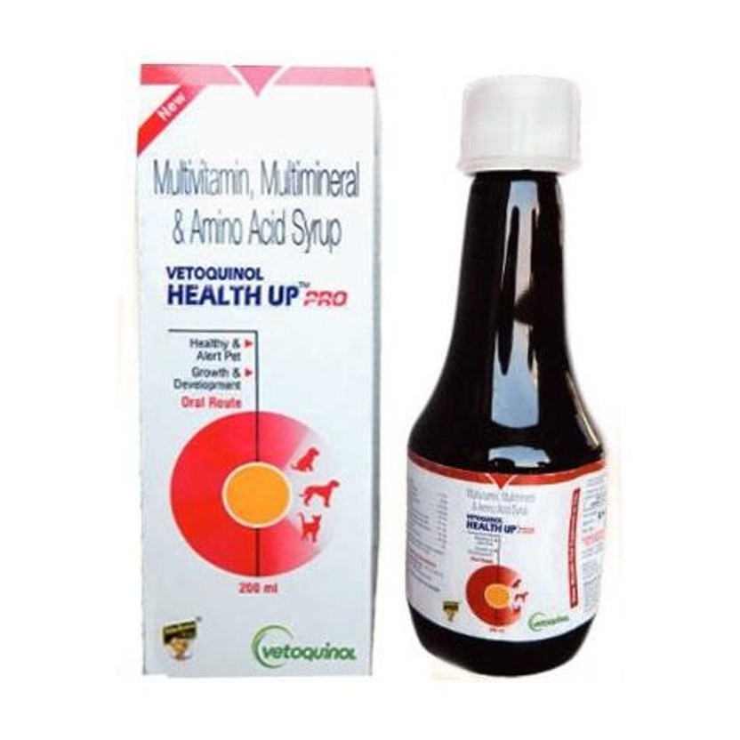 Vetoquinol Health Up Multivitamin supplement for the liver functionality & level regulator For Dogs & Cats 200 Ml Pet Health Supplements(50 Pieces)