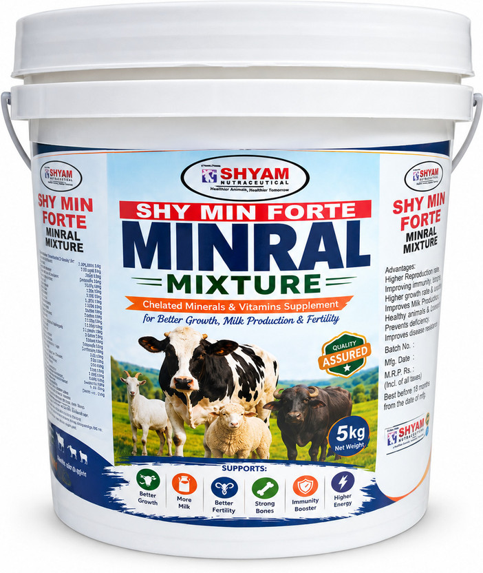 Shyam Nutraceutical SHY MIN FORTE Mineral Mixture for Cattle, Buffalo, Goat & Sheep Pet Health Supplements(5 kg)