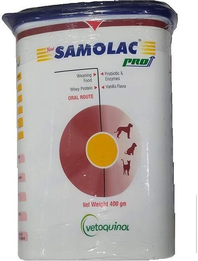 Vetoquinol Samolac Pro Dog and Cat Cereal for weaning puppies and cats Pet Health Supplements(400 g)