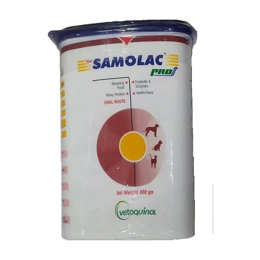 Vetoquinol Samolac Pro Dog and Cat Cereal for weaning puppies and cats Pet Health Supplements(400 g)
