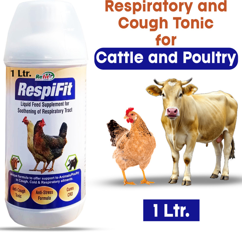 REFIT ANIMAL CARE Cattle and Poultry Respiratory Medicine Supplement for Cough Pet Health Supplements(1000 ml)
