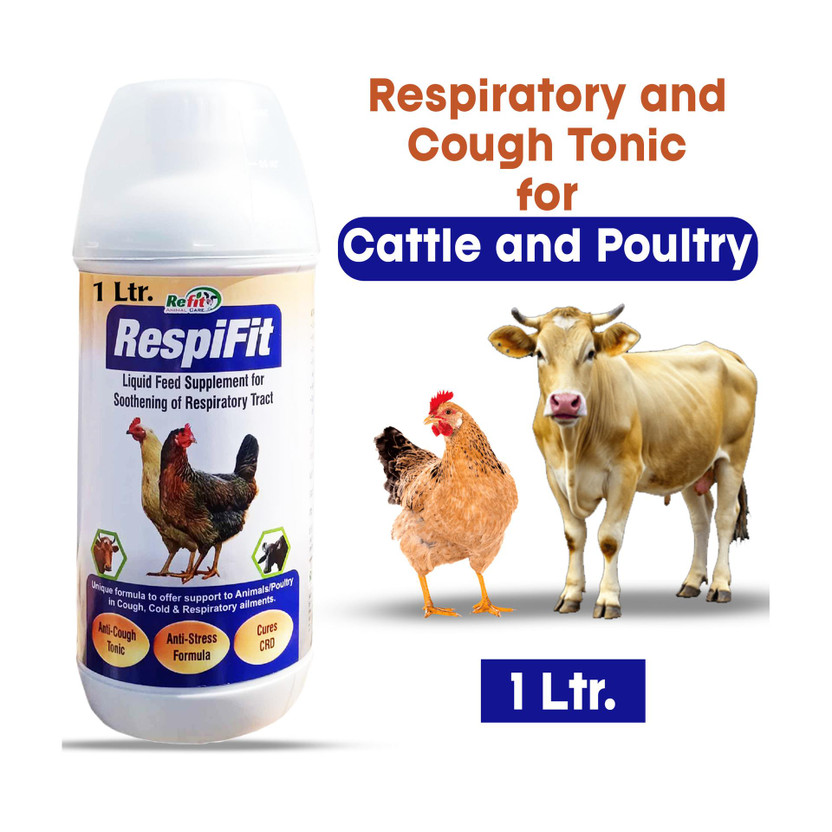 REFIT ANIMAL CARE Cattle and Poultry Respiratory Medicine Supplement for Cough Pet Health Supplements(1000 ml)
