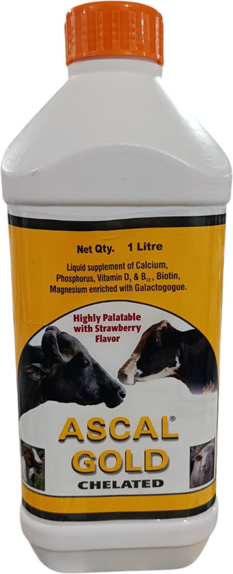 ADILAID Ascal Gold Chelated Herbal Liver Support & Vitality For Cow,Buffalo,Goat & Sheep Pet Health Supplements(1 L)