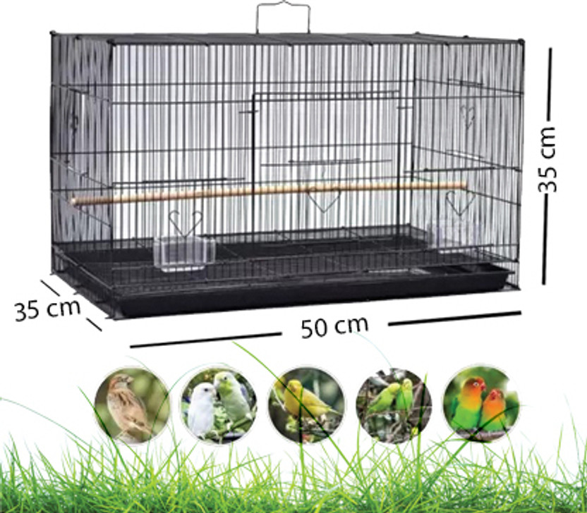 Animaux 18 Inch (1.5 Feet ) 45Cm Black Birds/Rabbit Cage with Food, Water Cups & Perches Bird, Rabbit, Hamster Cage