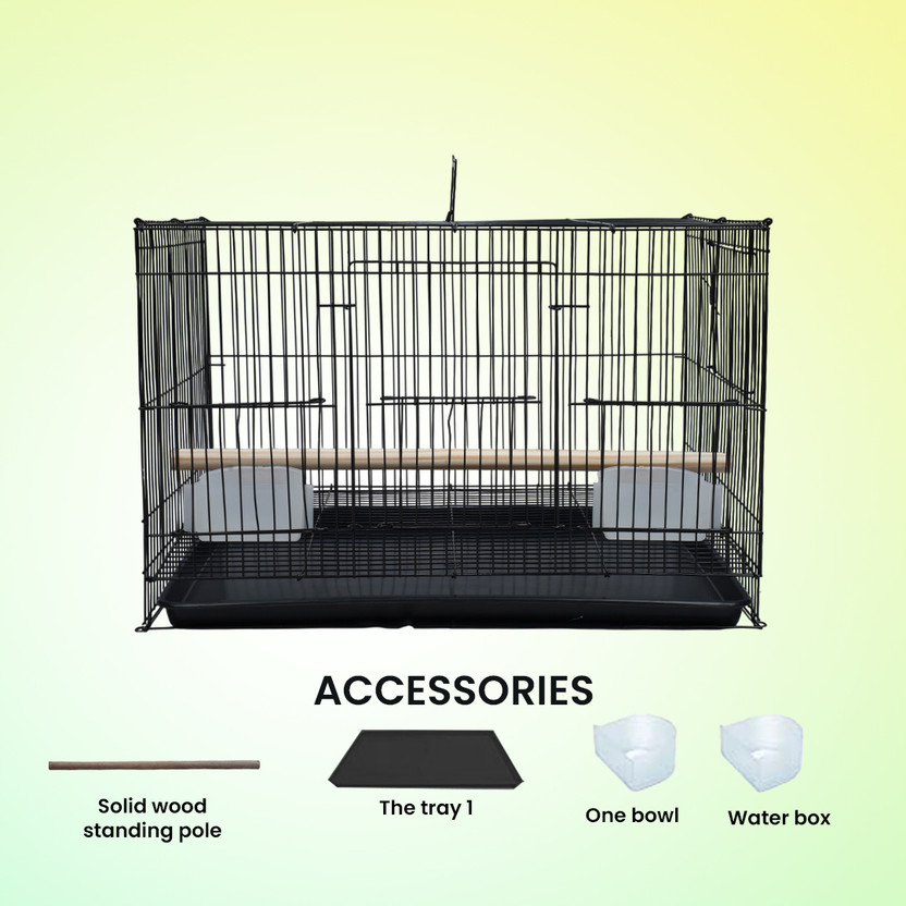 hara 20 Inch Black Bird Cage – Sleek Finish & Heavy-Duty Build Bird Cage