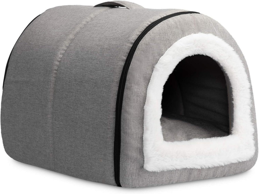 BLESSING PET SUPPLY Cat Bed Cave for Indoor Suitable for Cat Dome Bed,Hideaway Bed for Indoor Cats M Pet Bed(Light Gray)