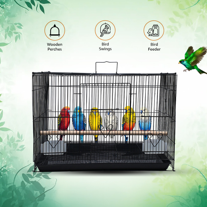 hara 24 Inch Black Bird Cage – Heavy-Duty Build, Premium Finish Bird Cage