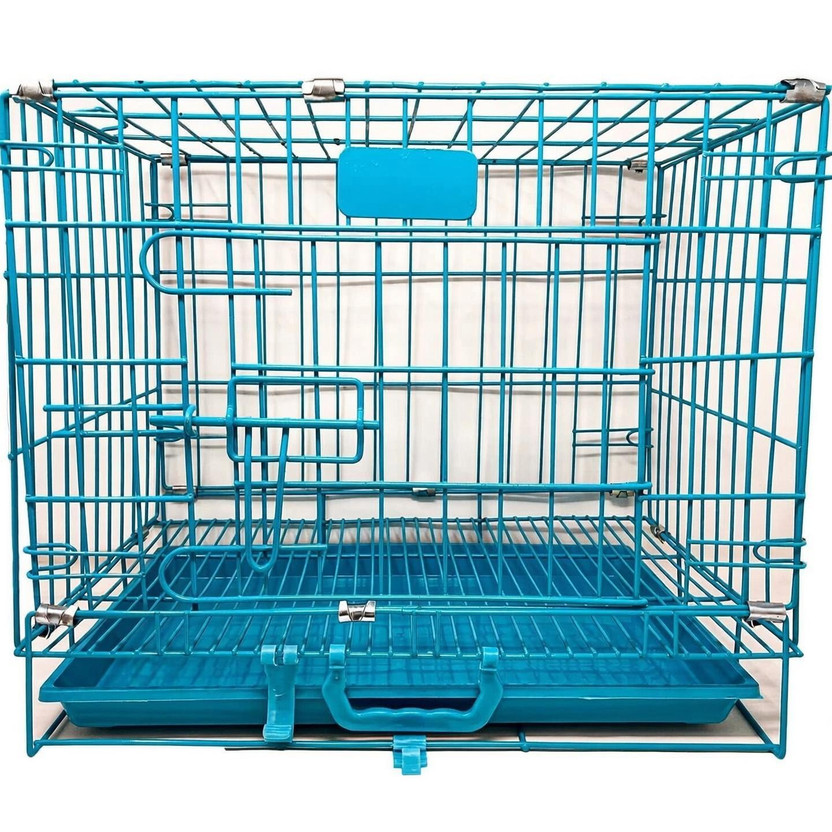 PetJoy Single Door Folding Metal Cage with Removable Tray for Dog & Cat Pet, 18 Inch Dog, Rabbit Cage
