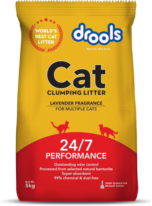 Drools Clumping Lavender Frangrance Bentonite Cat Litter 5 Kg Pet Litter Tray Refill