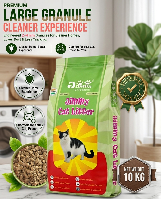 Jimmy Cat litter Premium Bold litter sand for Cats & Kittens litter cat sand 10 kg Pet Litter Tray Refill