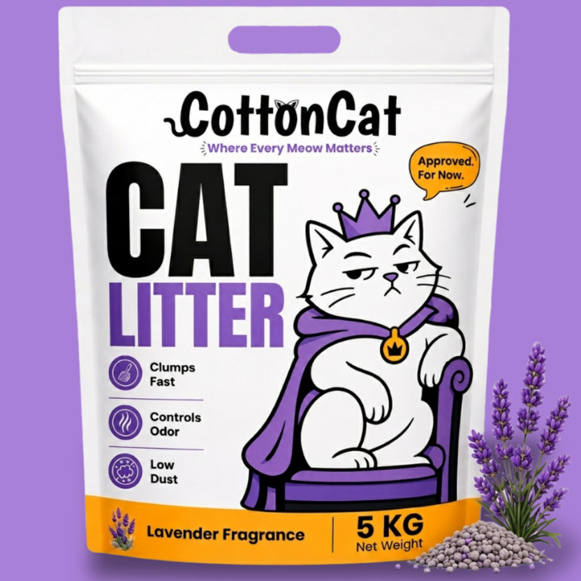 CottonCat Fast Clumping & Odor Control | Low Dust Lavender Cat Litter for Indoor Cats Pet Litter Tray Refill