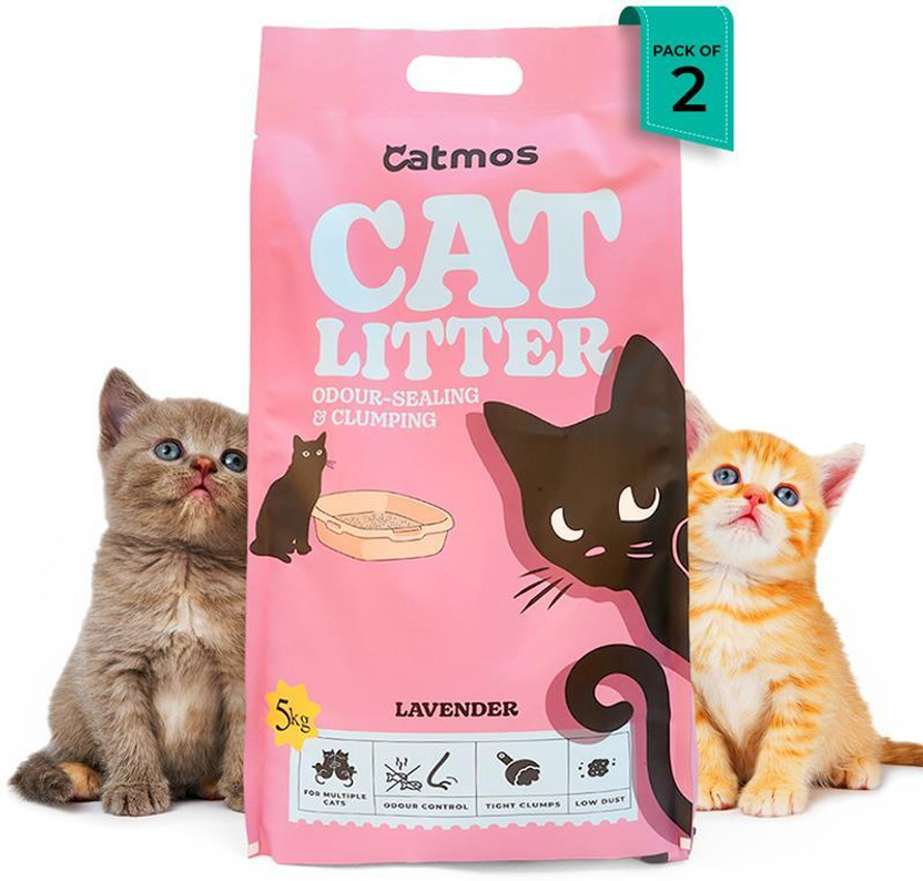 little paws Catmos Cat Litter Super Absorbent & Quick Clumping Litter Sand Cats (10 KG) - Pet Litter Tray Refill