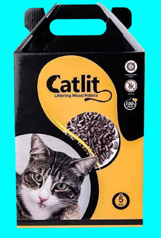 Catlit Natural Super Absorbent Pinewood Cat Littering Wood pellets with Odor Lock(5KG) Pet Litter Tray Refill