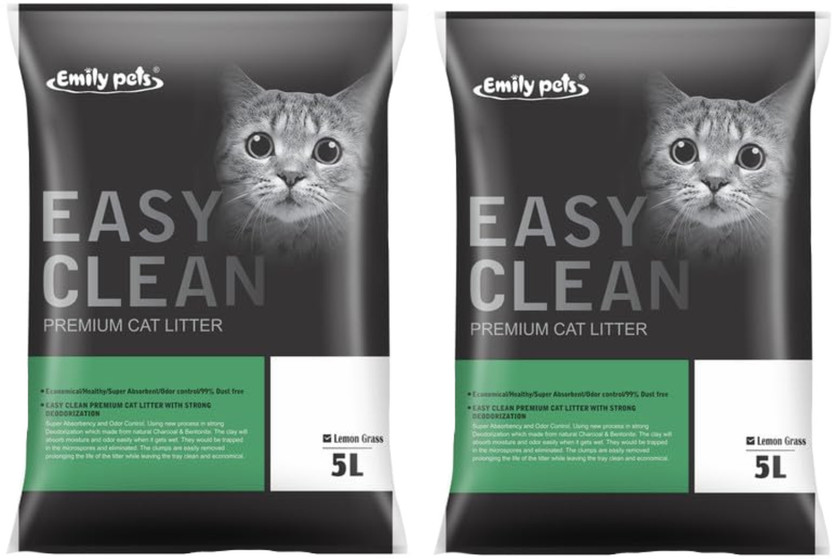 Emily Pets Premium Bentonite Cat Litter Green Tea 10L Pet Litter Tray Refill