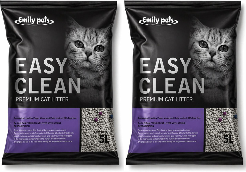 Emily Pets Fresh Scented Bentonite Cat Litter (Lavender, 10 L) Pet Litter Tray Refill
