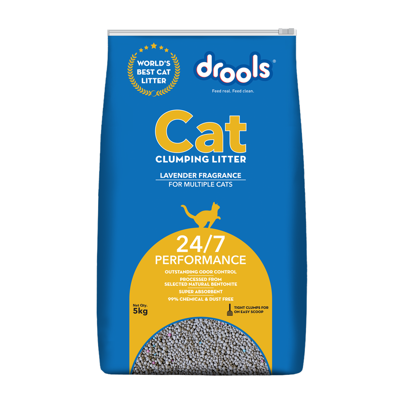 Drools Clumping Lavender frangrance bentonite Cat Litter 5 Kg Pet Litter Tray Refill