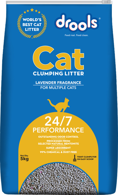 Drools Clumping Lavender frangrance bentonite Cat Litter 5 Kg Pet Litter Tray Refill