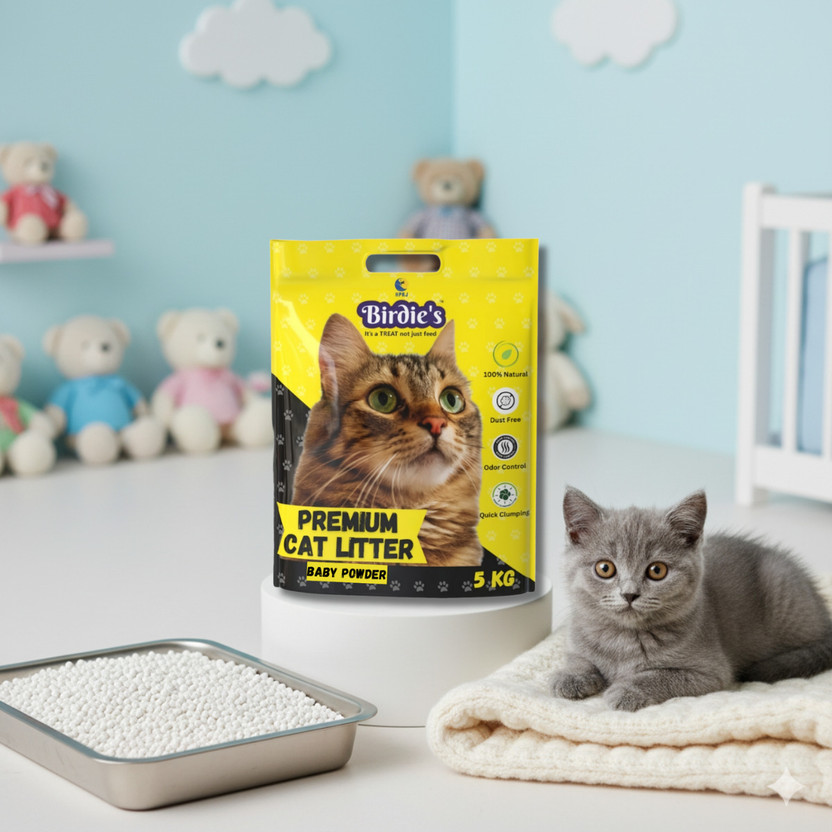 Birdie's Birdie’s Baby Powder Cat Litter | 5kg | Soft & Dust-Free Pet Litter Tray Refill