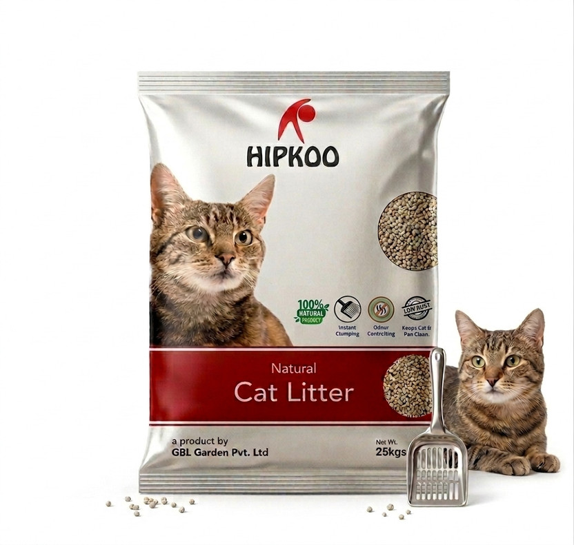 Hipkoo Hipkoo Natural Clumping Bentonite Cat Litter 25 kg | Unscented | Dust Free | Pet Litter Tray Refill - Flipkart Deal