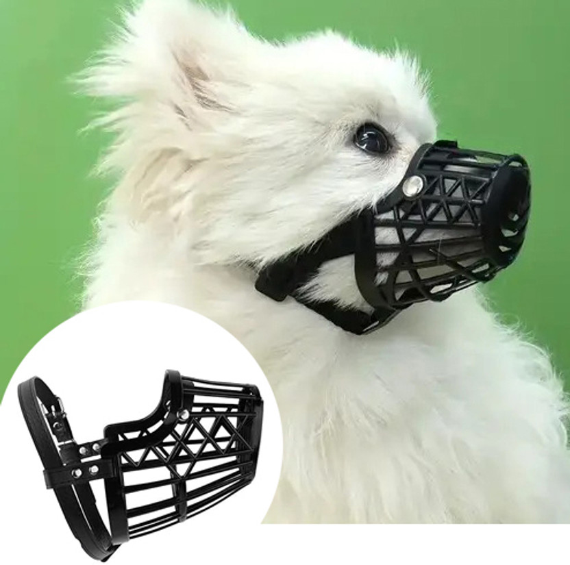 Rvpaws 3no Anti Biting Dog Muzzle Basket Cage Plastic small Pet Muzzle adjestable mask Small Other Dog Muzzle(Black)