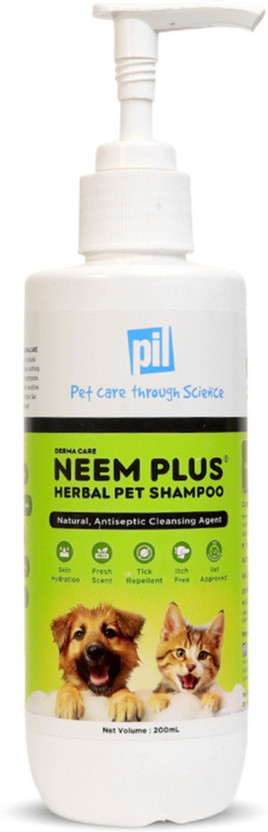 Pil Neem Plus Herbal Pet Shampoo | Antibacterial, Antiseptic, pH Balanced & Anti-fungal, Anti-itching, Flea and Tick, Allergy Relief Natural Dog Shampoo(200 ml)
