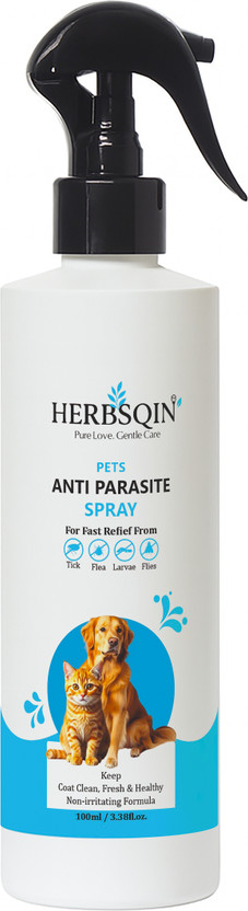 HERBSQIN Itch Relief, Anti-parasitic, Allergy Relief, Flea and Tick, Anti-itching, Anti-dandruff Neem, Aloe, Natural Dog, Cat Shampoo(100 ml)