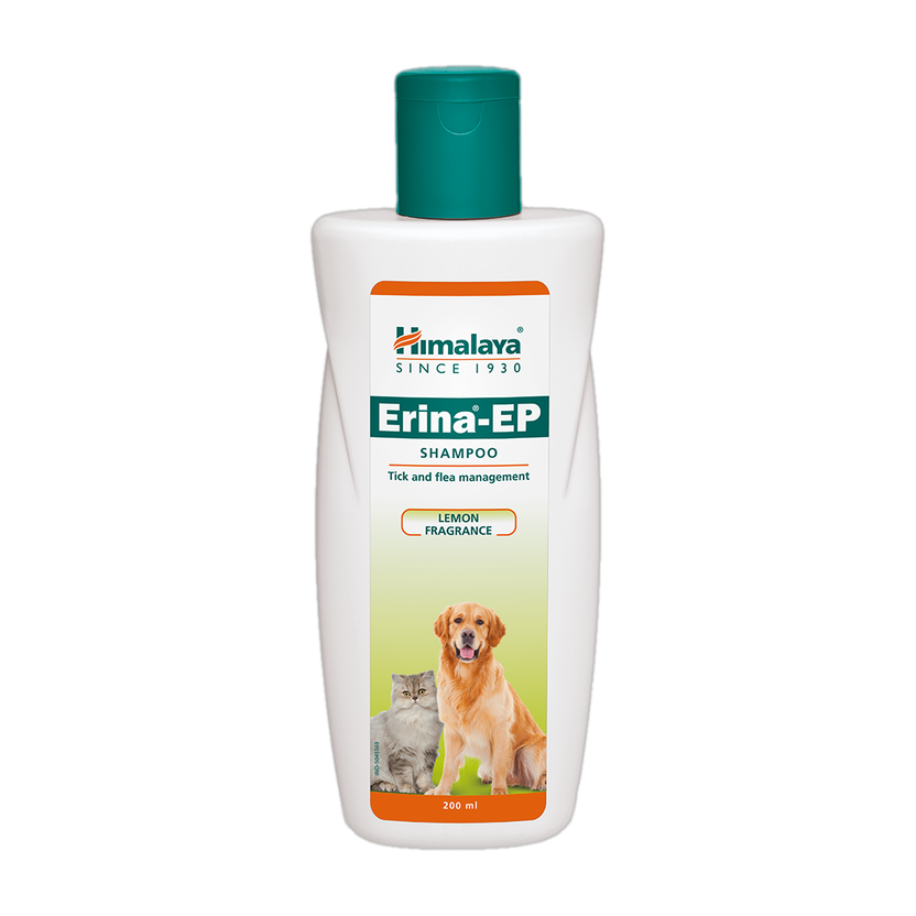 HIMALAYA Erina-EP Shampoo, Tick & Flea Control for Dogs & Cats with Neem & Eucalyptus Flea and Tick Neem and Eucalyptus Dog, Cat Shampoo(200 ml)