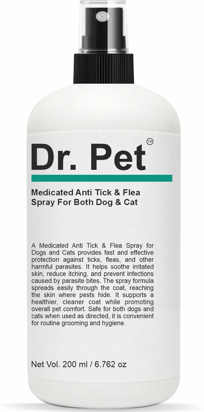 Dr Dr Pet Medicated Anti Tick and Flea Pet Spray Shampoo 200 ml Dog Cat Deep Clean Care Flea and Tick Herbal Natural Dog Shampoo(200 ml) - Flipkart Deal