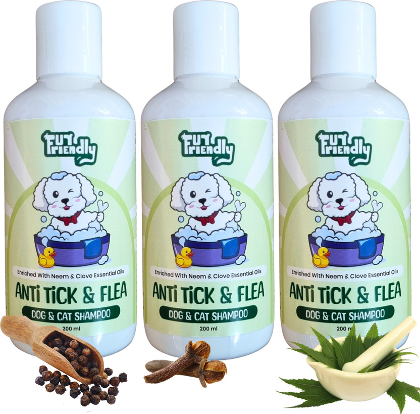 SARGO Anti-Tick & Flea Shampoo | 200 ml (Pack of 3) Flea and Tick Lavender Dog, Cat Shampoo(600 ml)