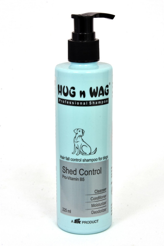 Hug n Wag Professional Shed Control , 4-in-1 Hair Fall Control Formula, Conditioning Cleans, Conditions, Moisturizes & Deodorizes, Wheat Germ Oil Dog Shampoo(225 ml)