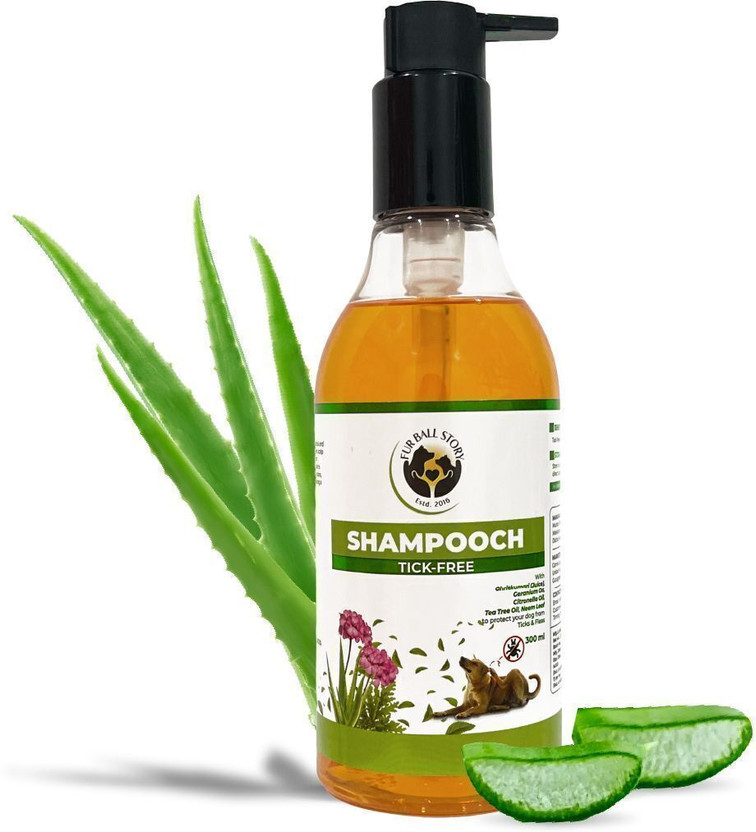 Fur Ball Story Tick Free Ayurvedic Dog Shampoo Flea & Tick Control Vet Approved Pet Shampoo Flea and Tick, Anti-fungal, Anti-itching, Anti-Bacterial, Itch Relief, Anti-microbial Mild Dog Shampoo(300 ml)