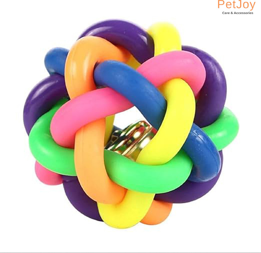 PetJoy Dog Toy Rainbow Rubber, Ball Toy for Dogs, Dog Fetch Ball, Chewing Ball, Medium, Rubber Fetch Toy, Soft Toy, Chew Toy For Dog