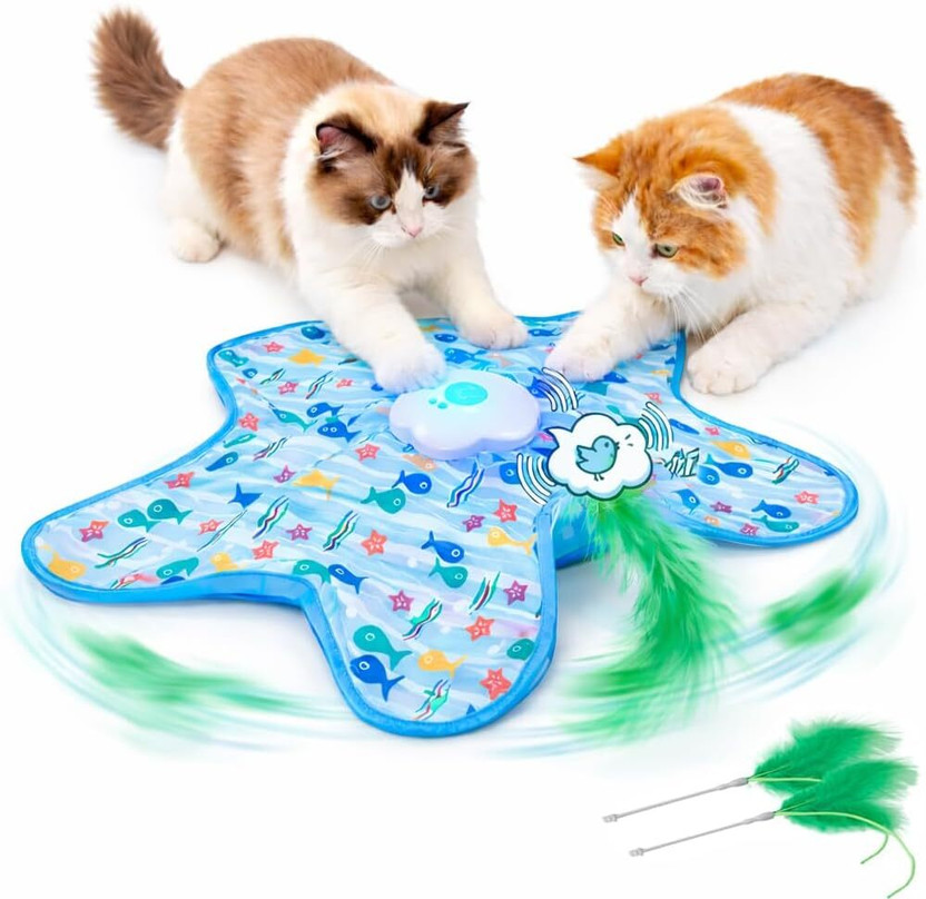 Clefairy Interactive Cat Toys for Indoor, Electric Automatic Hide and Seek Cats Toy Plastic Training Aid, Tough Toy For Cat