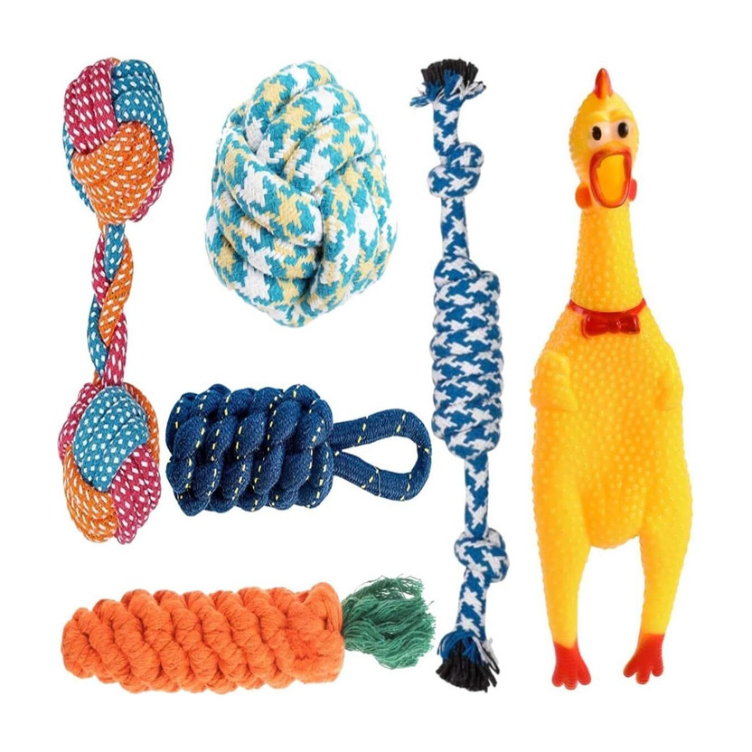 decorvaiz Toys for Puppies & Small Dogs Toys | Rope Ball Toy | Color May Vary | Cotton Chew Toy For Dog